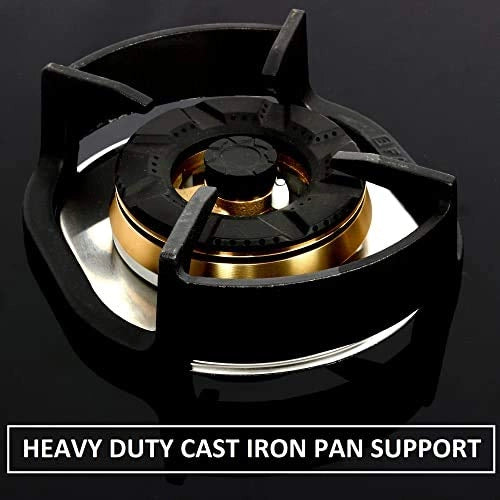 Faber Hob/Hobtop 3 Brass Burner Auto Electric Ignition,Glass Top (Nexus IND HT603 CRS BR CI AI) Black