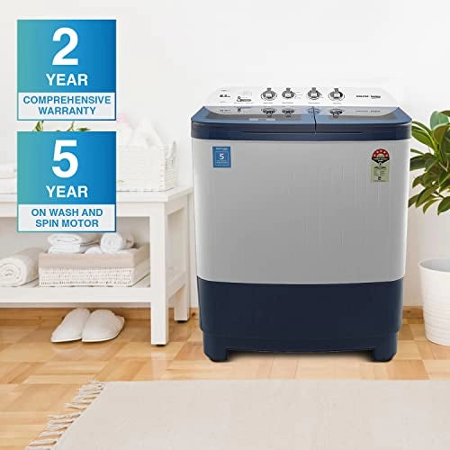 Voltas Beko 8.5 kg Semi-Automatic Top Loading Washing Machine, 2 Casette Filter (WTT85DBLG, Sky Blue)