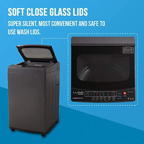 Lloyd 7.0 Kg Fully automatic Top Load Washing Machine (Insta Wash, LWMT70GI1, Dark Grey, Ultra Cube Wash Technology)
