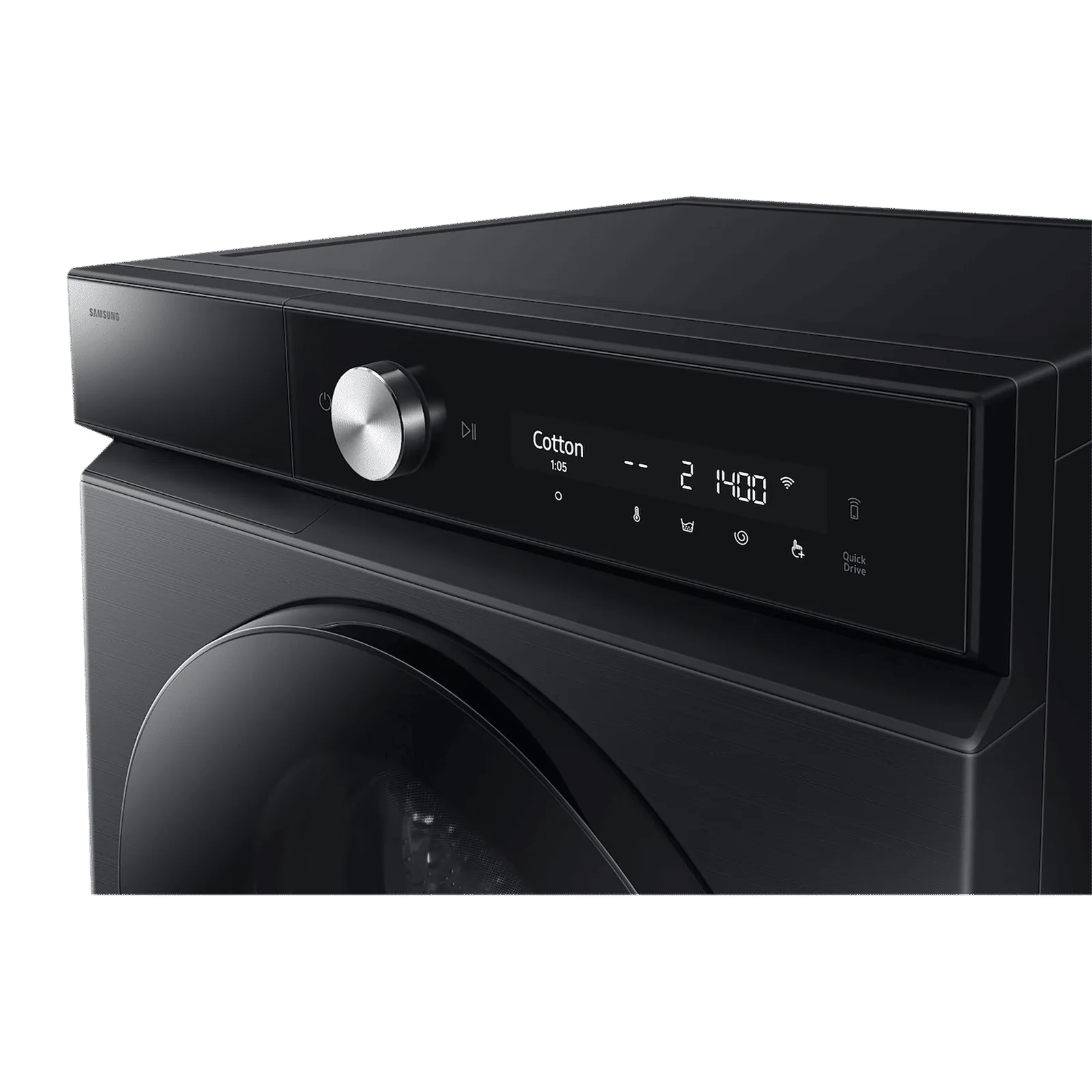 Samsung 12/7 kg Fully Auto Front Load Washer, WD12FB8B94GB, Black