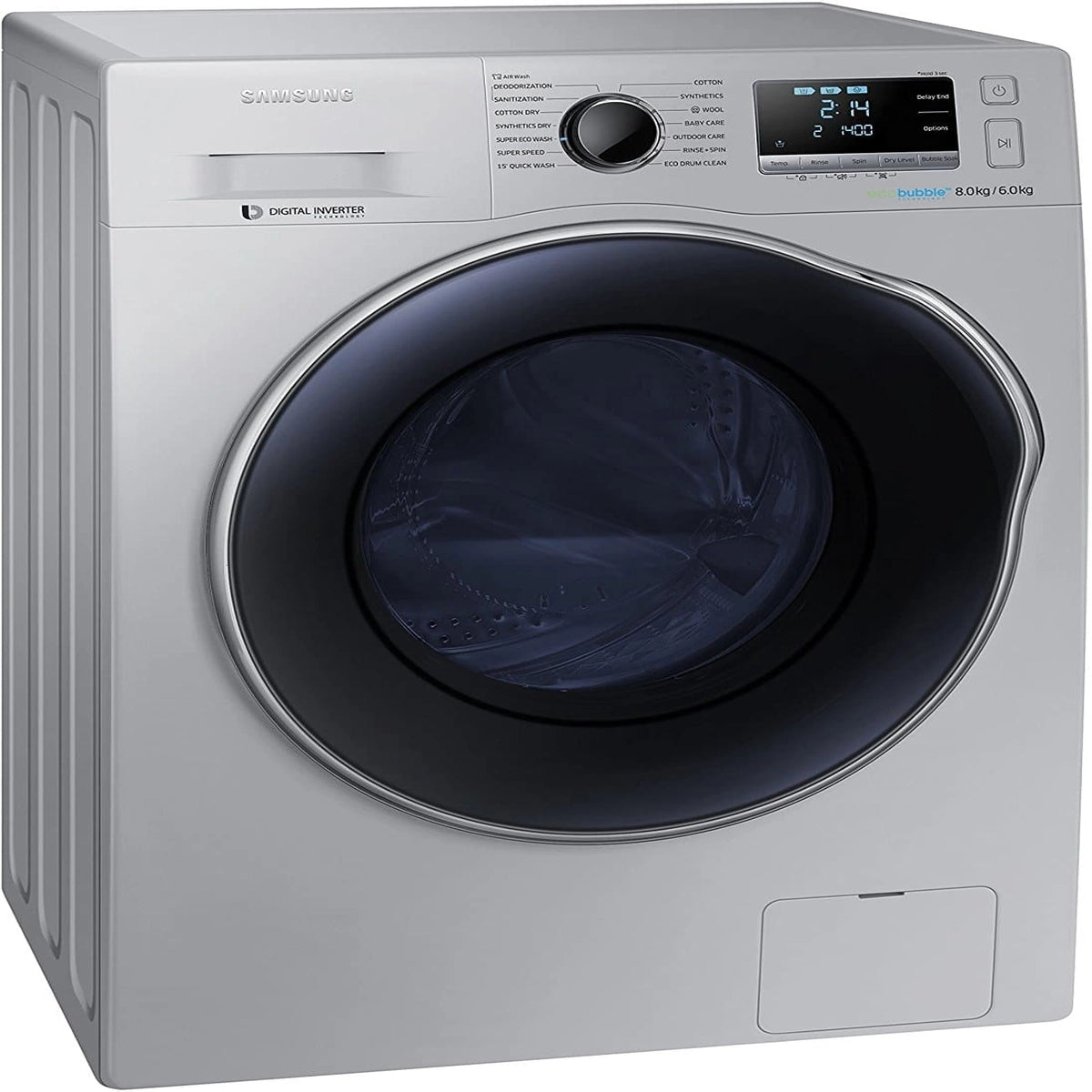 Samsung WD80J6410AS/TL Fully-automatic Front-loading Washing Machine (6 Kg, Silver)