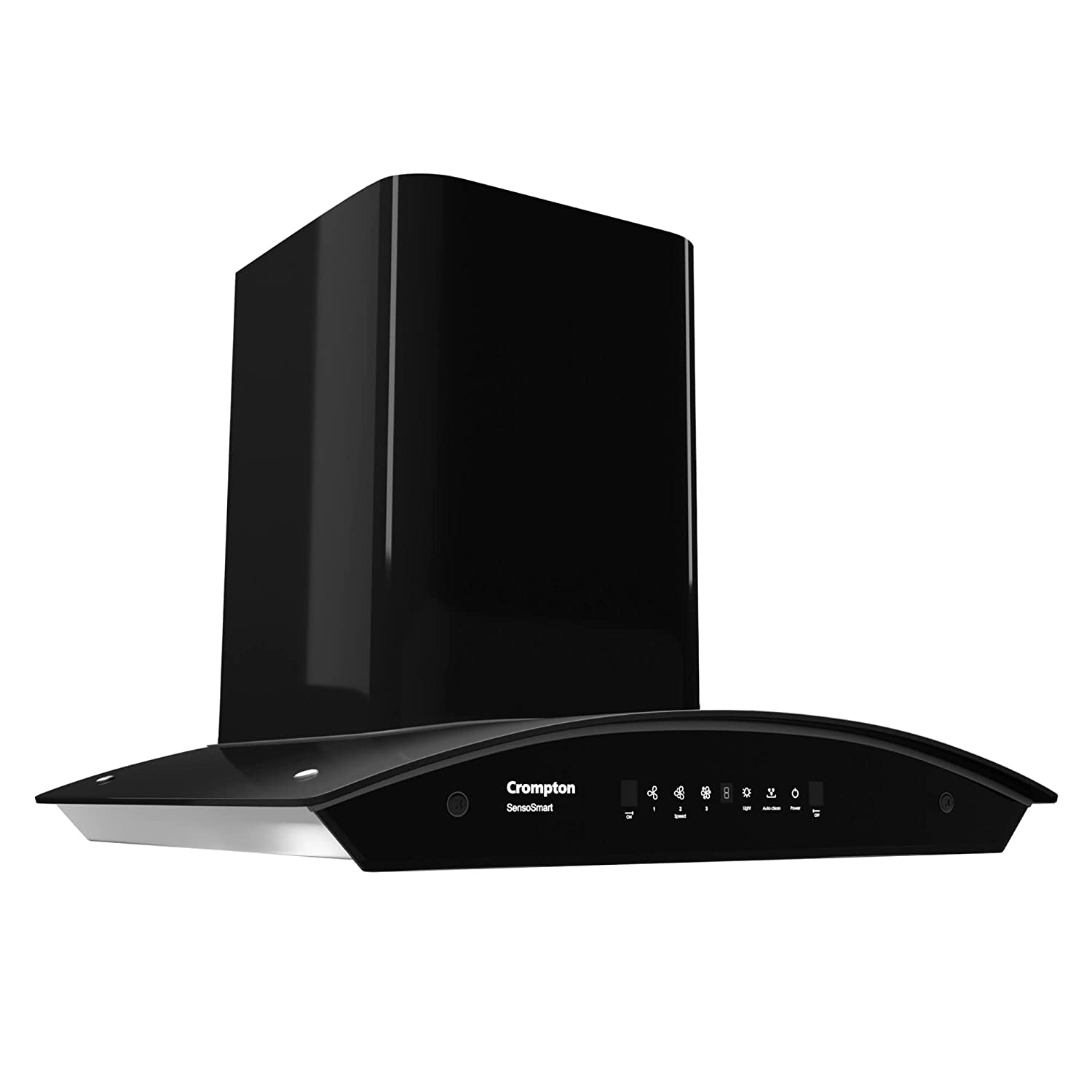 Crompton SensoSmart Curved 60cm Chimney Filterless (Black) 1210 m³/hr (CHD-SSC60FLE-MBL)