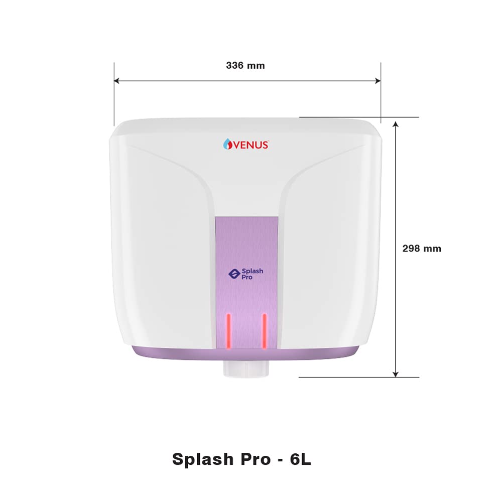 Venus Splash Pro Storage Water Heater (06 Litre, White/Purple Haze)