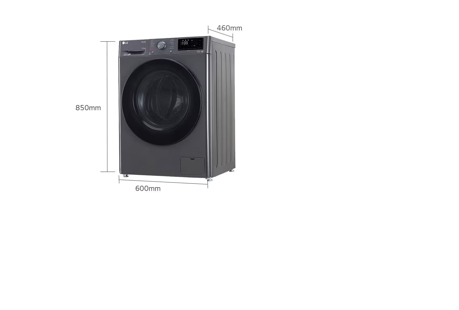 LG 10 Kg 5 Star Inverter Wi-Fi Fully-Automatic Front Loading Washing Machine with Inbuilt heater (FHP1410Z5M, Middle Black with Chrome Door, AI DD Technology & Steam)