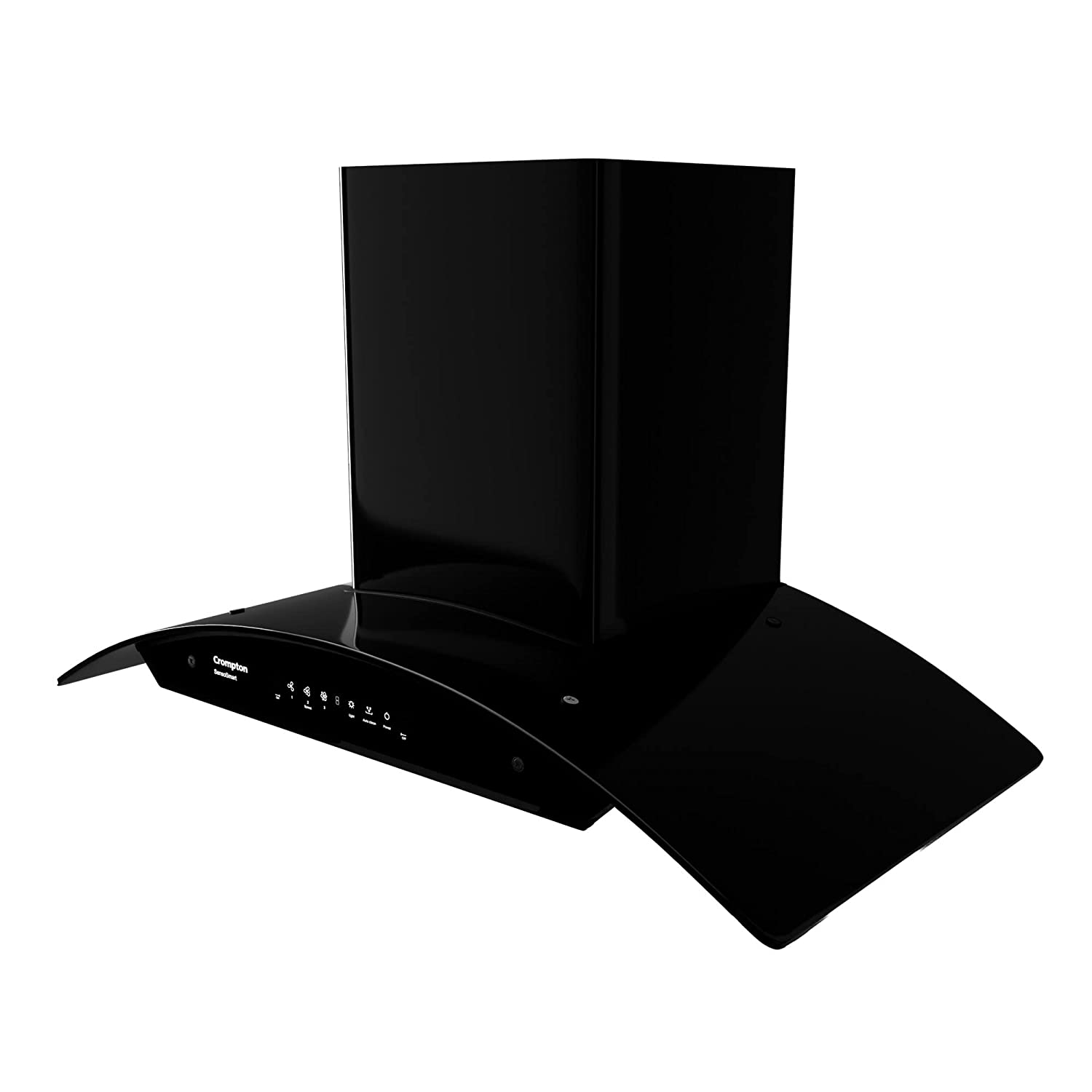 Crompton SensoSmart Curved 90cm Chimney Filterless (Black) 1360 m³/hr (CHD-SSC90FLE-MBL)