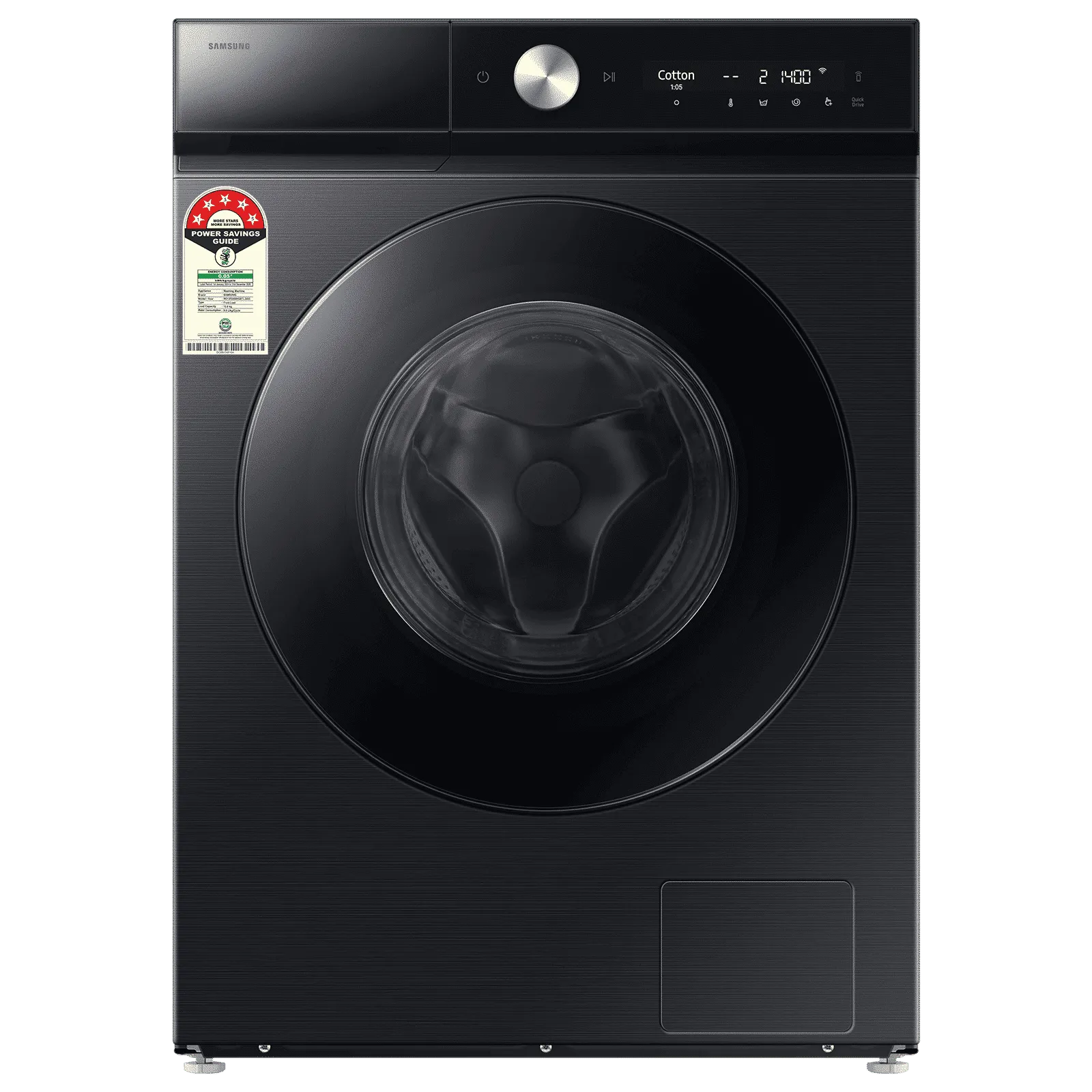 Samsung 12/7 kg Fully Auto Front Load Washer, WD12FB8B94GB, Black
