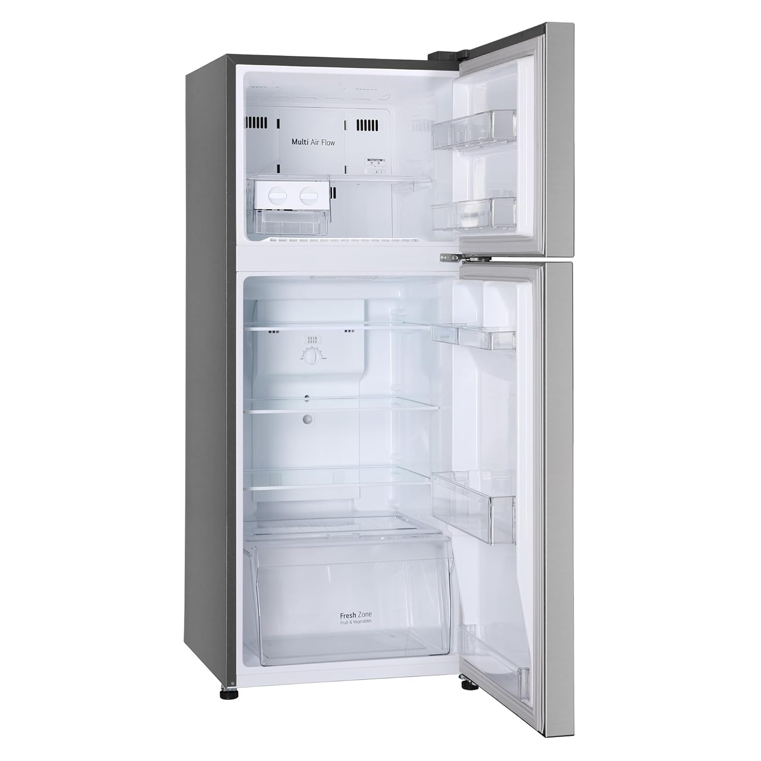LG 242L 2 Star Smart Inverter Compressor Double Door Refrigerator (GL-N292DPZY, Shiny Steel) with Multi Air Flow and Frost-Free Technology