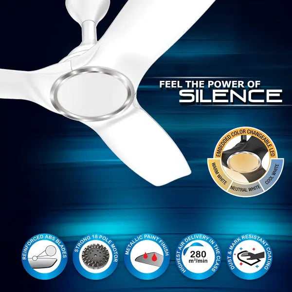 Havells Stealth Underlight 1250mm Ceiling Fan (Pearl White)