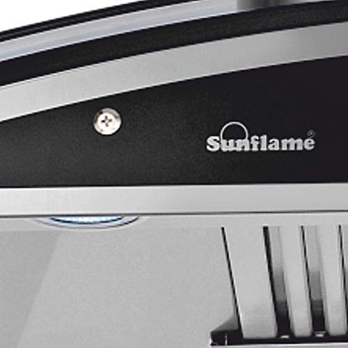 SUNFLAME 60cm 1100 m3/hr Ductless Chimney (Innova60AC, 2 Baffle+Charcoal Filters, Touch Control, Steel/Grey)