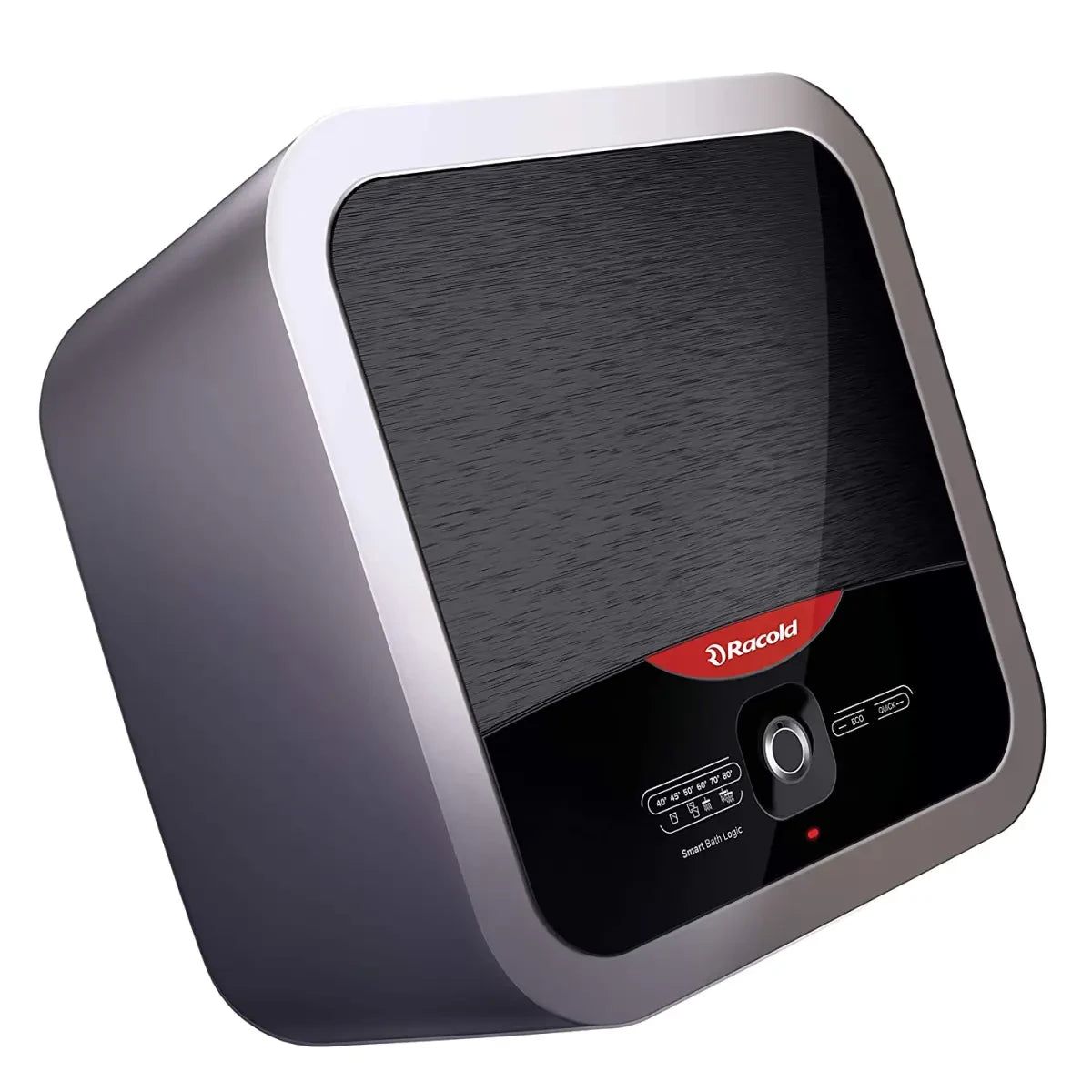 Racold Omnis Lux White body Black Panel Storage 2KW 10 Liter Vertical Water Heater