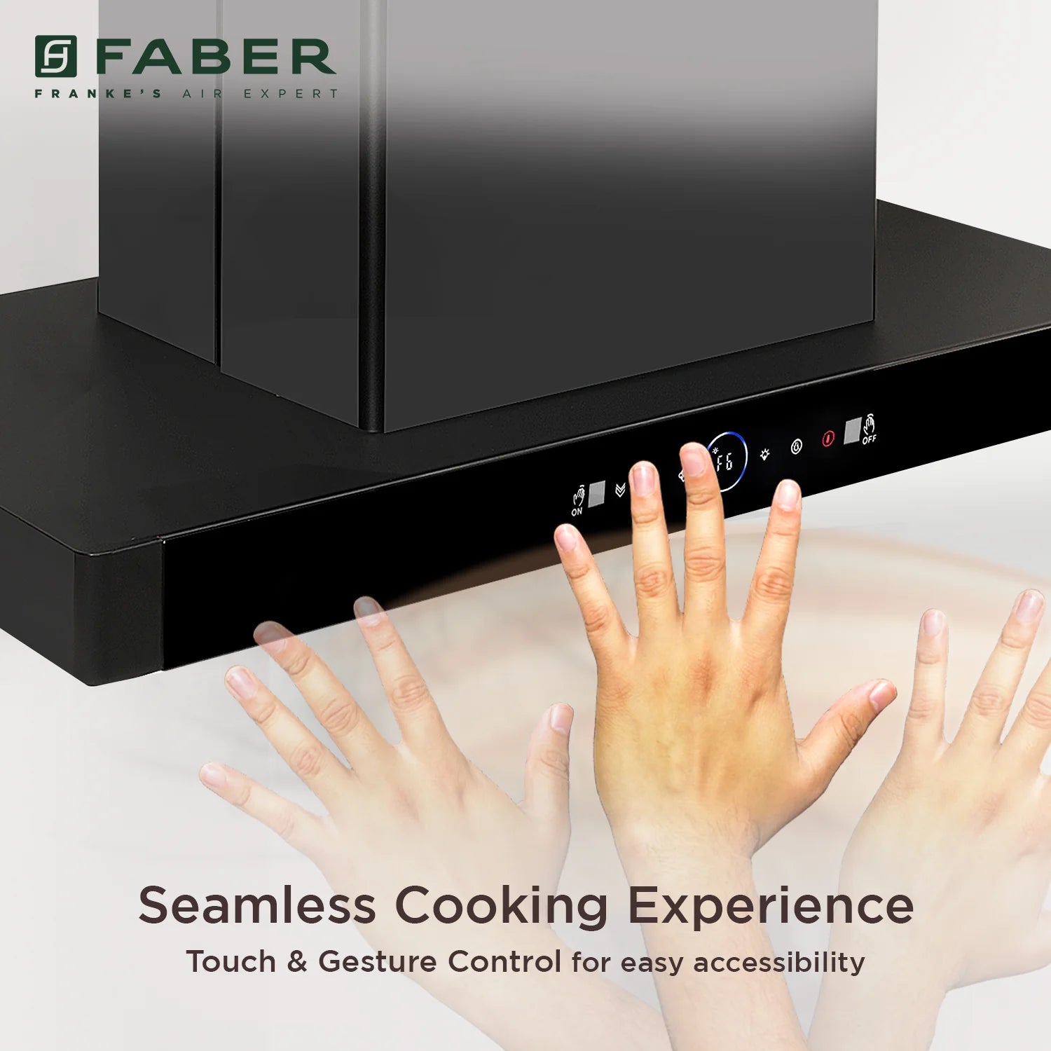 Faber BLOOM BLDC SC FL BK IN 90 Island Chimney - Sleek & Efficient Kitchen Ventilation