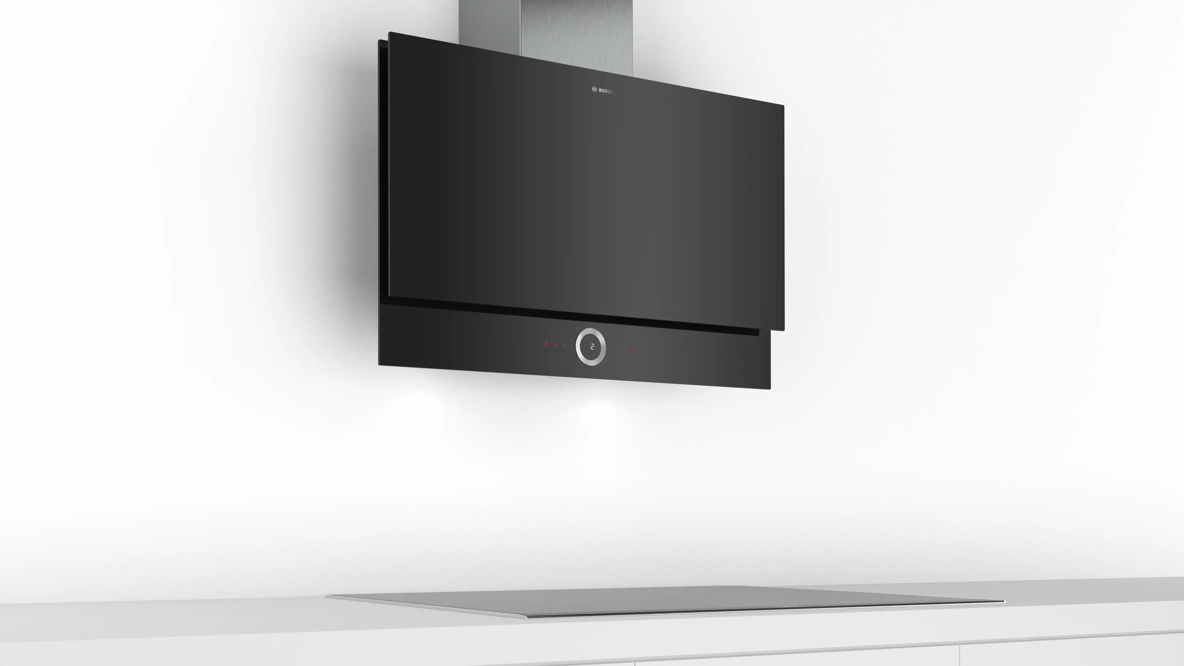 Bosch DWF97RV60I Series 8 90cm Wall-Mounted Cooker Hood with Clear Glass