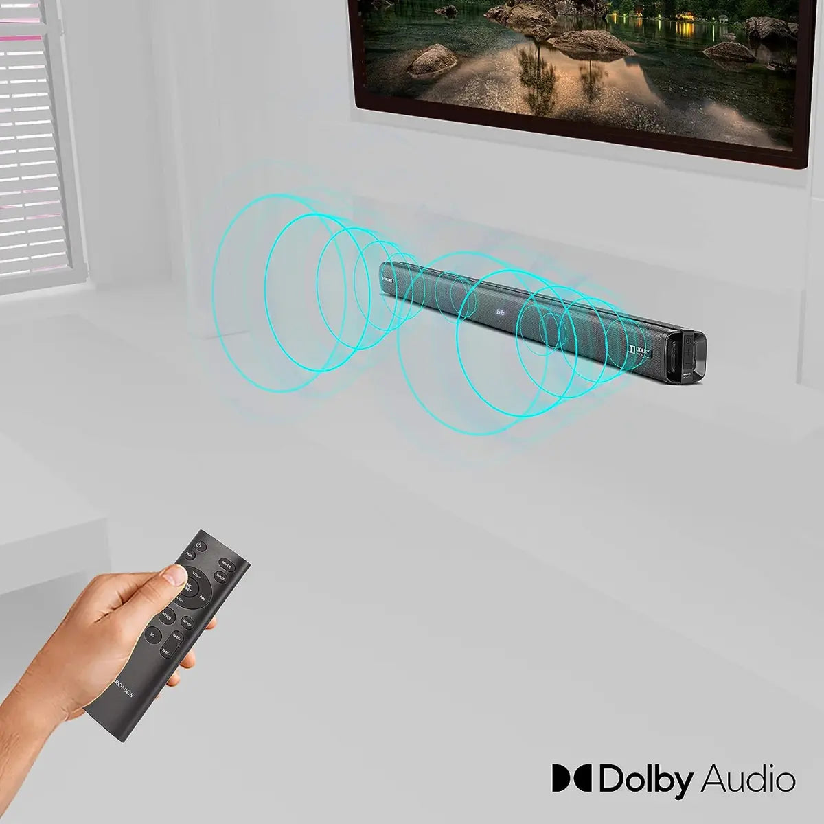 ZEBRONICS ZEB-JUKE BAR 3800 PRO DOLBY Wireless Bluetooth Single Soundbar With Supporting Wall Mount, USB, AUX, Optical IN, HDMI ARC & Remote Control. (60 Watt, 2.0 Channel)