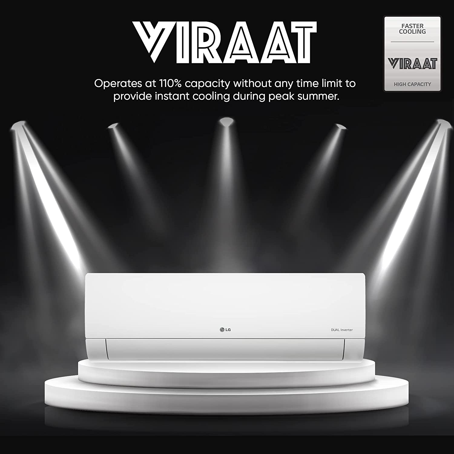 எல்ஜி 1.5 டன் 4 ஸ்டார் AI டூயல் இன்வெர்ட்டர் RS-Q19ENYE1 ஸ்பிளிட் ஏசி வெள்ளை
