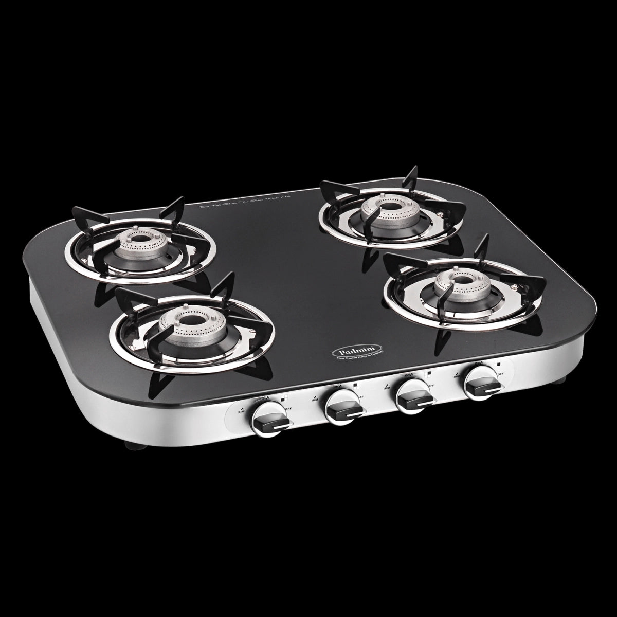 Padmini Four Burner Glass Top Gas Stove (CS-4GT Ru-Auto )