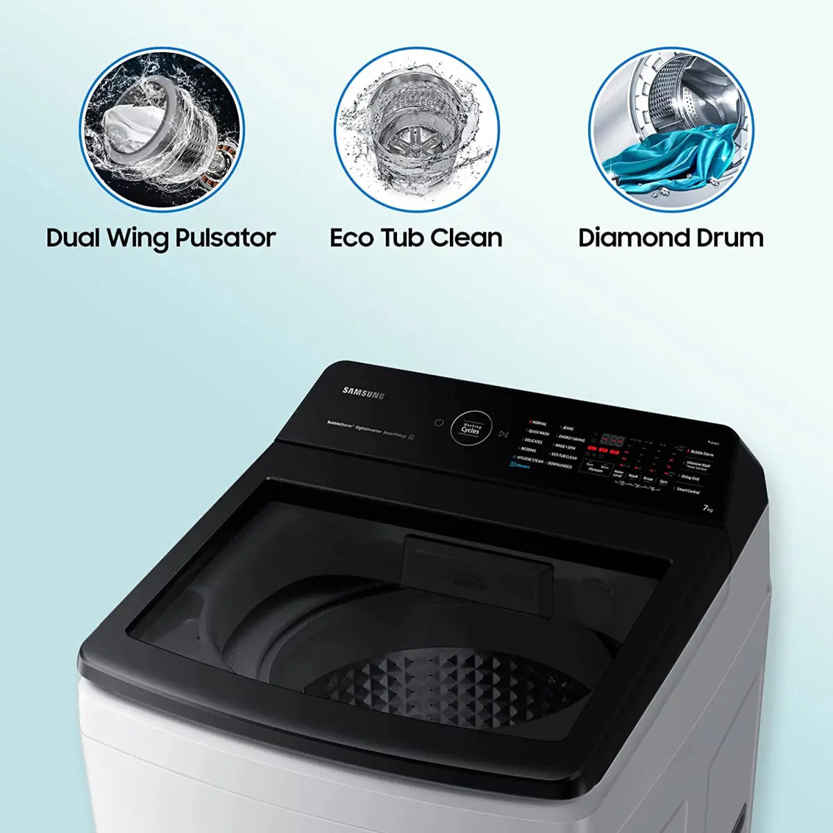 Samsung Washing machine WA70BG4582BYTL 5 Star Fully-Automatic 7kg  Lavender Grey  L