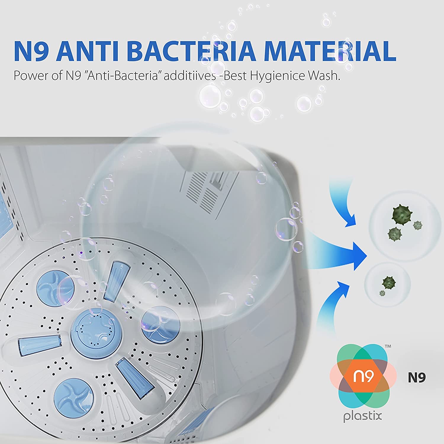 Lloyd Havells-Lloyd 8 Kg 5 Star Semi-Automatic Top Load Washing Machine (LWMS80BDB Blue, Active Soak)