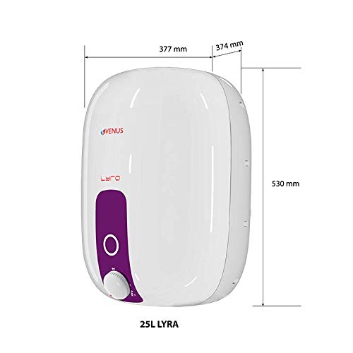 Venus Lyra 25R 2000-Watt Water Heater White Purple 5 Stars