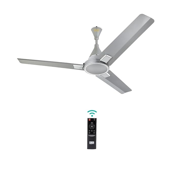 KUHL Prima A5 1200mm BLDC Ceiling Fan with Remote | INR 300 Off on Exchange | 5-Star Rated | High Airflow | Saves up to 65% Electricity  Grey