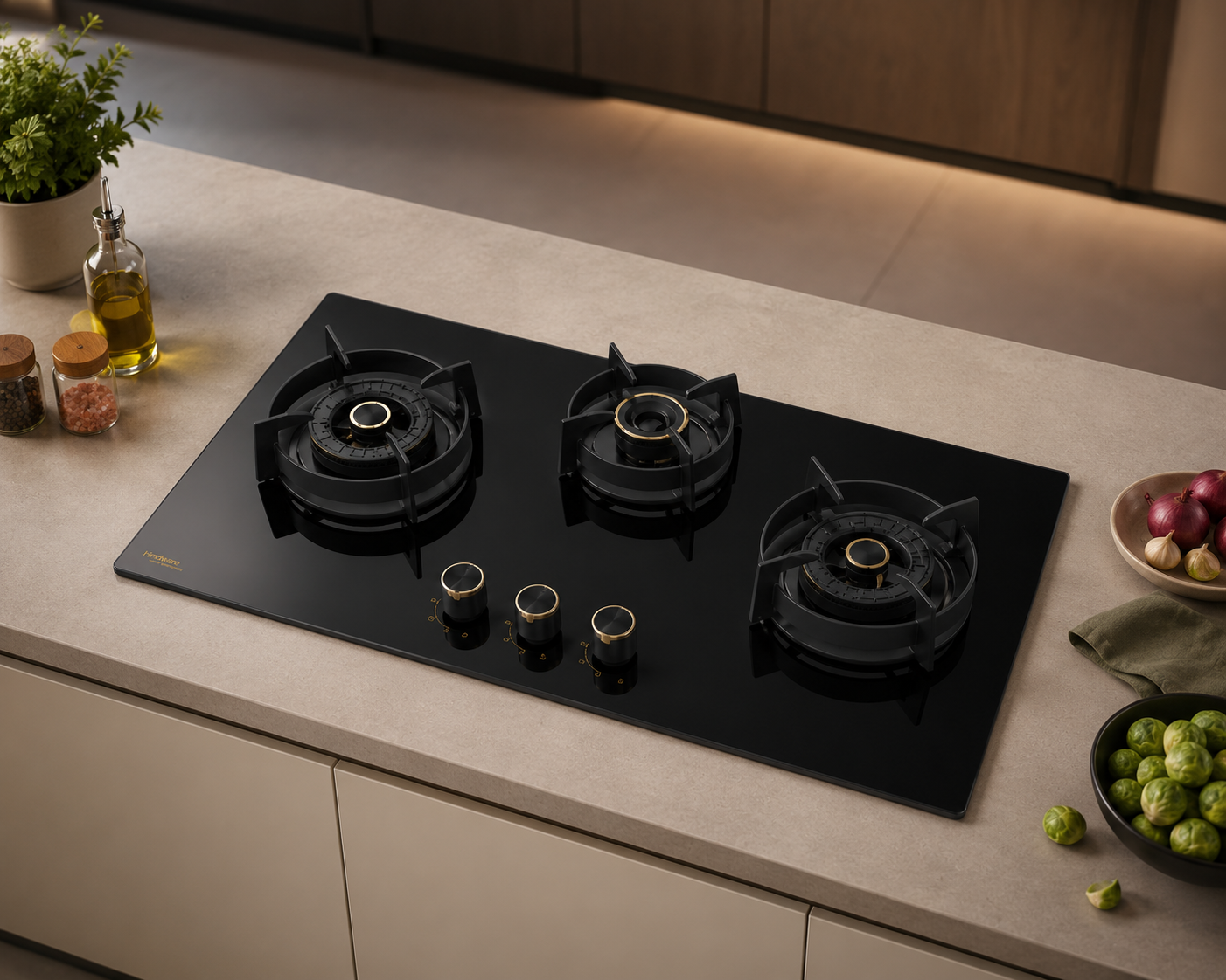 Hafele VESTA 378 78cm 3-Burner Hob - Vesta Series: Sleek and Efficient Cooking Solution