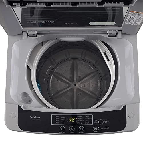 LG 7.5 Kg 5 Star Smart Inverter Fully-Automatic Top Load Washing Machine (T75SKSF1Z, Silver, TurboDrum | Smart Motion)
