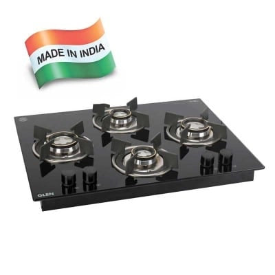 Glen 4 Burner Built-in Glass Hob Top 1065 X RO HT Double Brass 65 cm