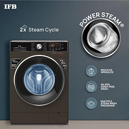 IFB 8kg 5-Star Front Load Washer 2X Power Dual Steam (SENATOR MXS 8012, Mocha, Hard Water Wash)