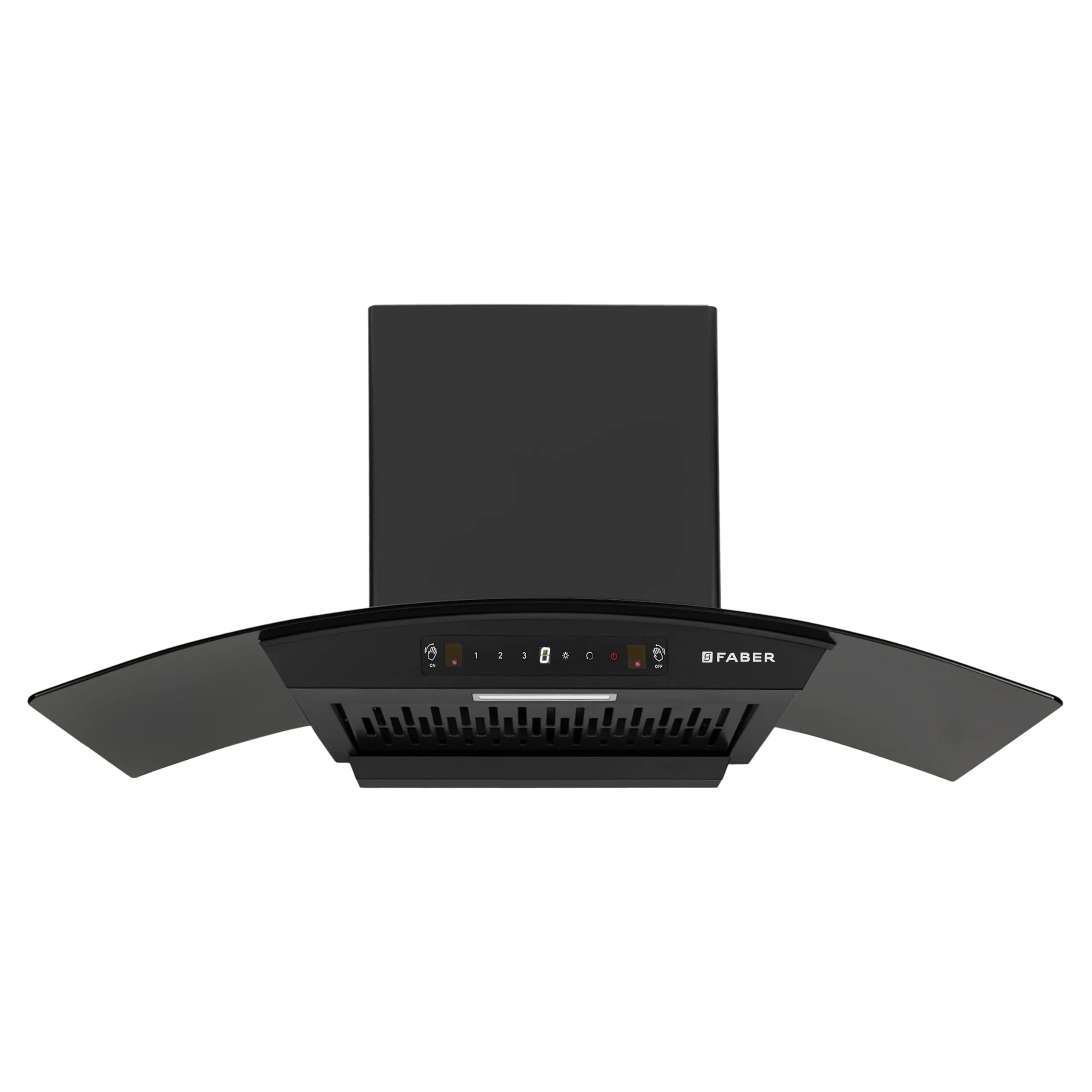 Faber 90 cm 1200 m³/hr Autoclean Curved Chimney| Black Filterless with Oil Collector |8 Yrs Motor & 2Yrs Comprehensive Warranty by Faber | Touch & Gesture Control | Hood Venice IN HC SC FL BK 90