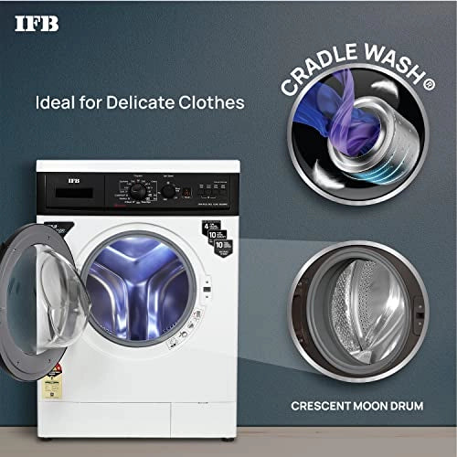IFB 6 Kg 5 Star Front Load Washing Machine 2X Power Dual Steam (DIVA PLUS BXS 6008, White & Black, Hard Water Wash)