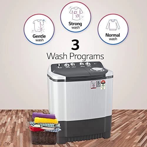 LG 7 Kg 5 Star Semi-Automatic Top Loading Washing Machine (P7020NGAZ, Dark Gray, Wind Jet Dry)