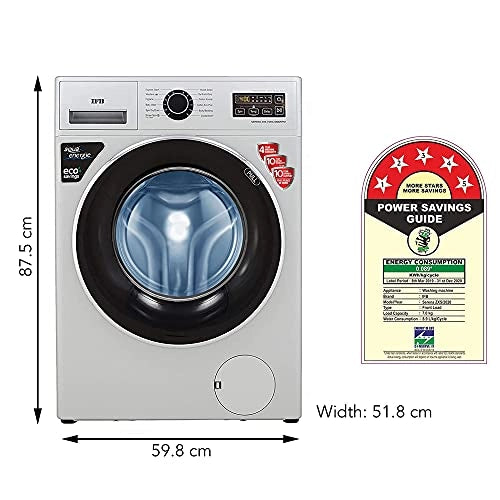 IFB 7 Kg 5 Star Fully-Automatic Front Loading Washing Machine (SERENA ZXS, Silver,Child lock,3D Wash Technology)