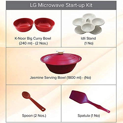 LG 21 L Convection Microwave Oven (MC2146BG, Glossy Black, With Starter Kit)
