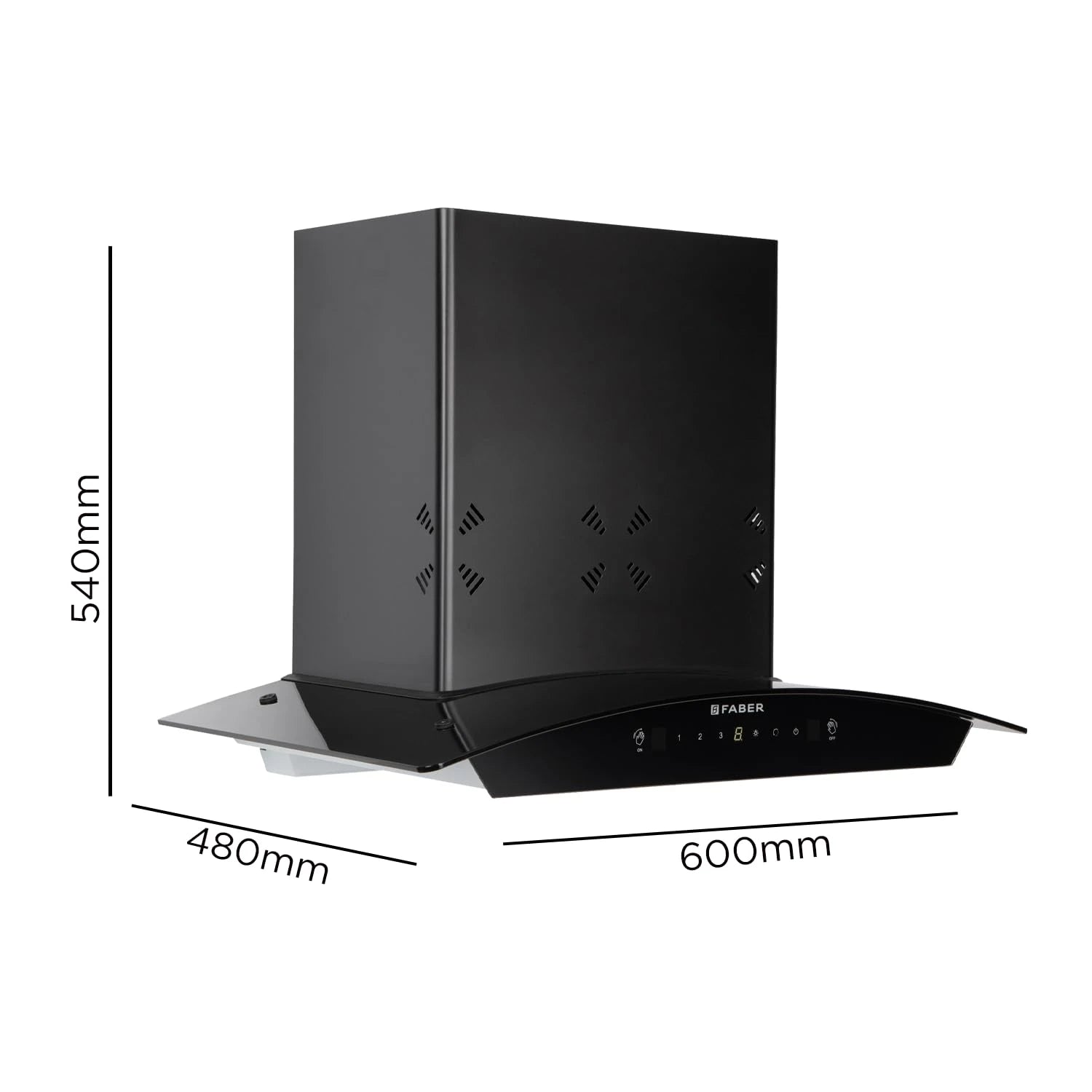 Faber 60cm Auto Clean Smart Chimney with Odour Sensor Remote Control 1350 m3/hr Filterless Hood Stella 3D IN HC SC FL BK 60