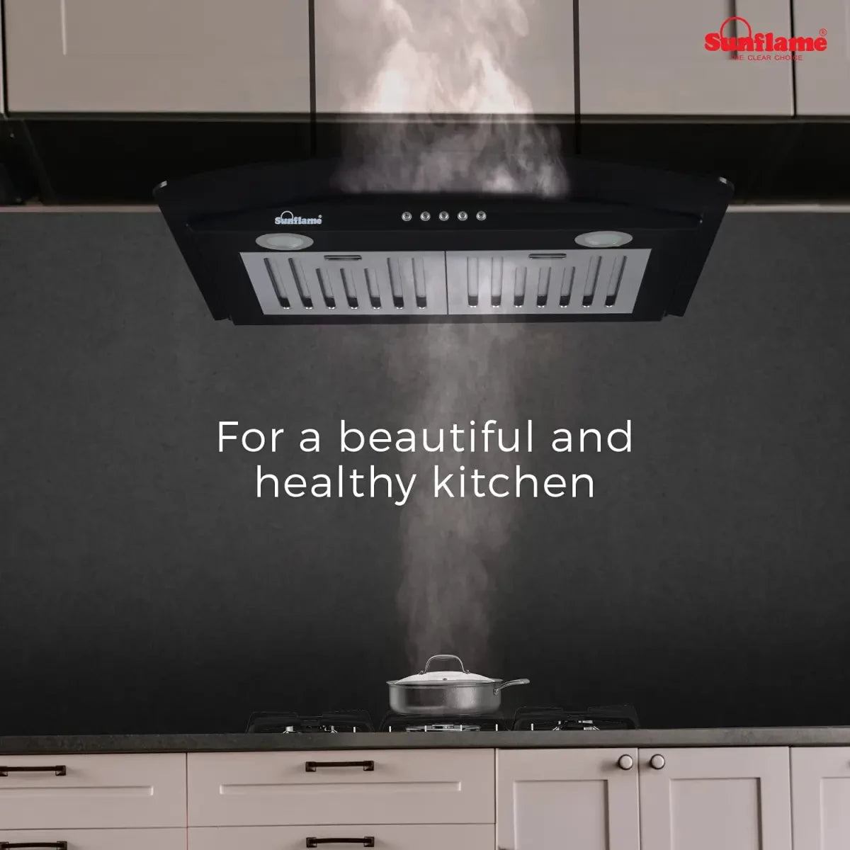 SUNFLAME CHIMNEY LOTUS 60 BK AC DX - 60 cm