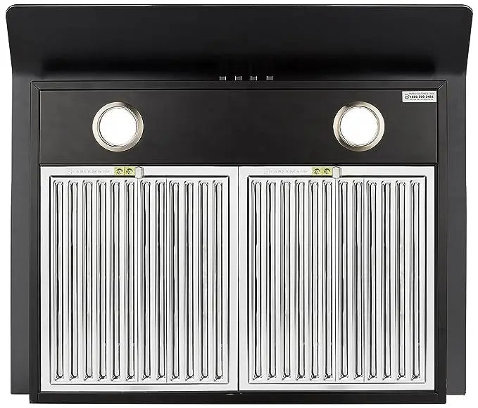 Faber 60cm 3 Way Silent Suction Chimney, 1150 m3/hr (HOOD ARCO 3D PLUS T2S2 BK LTW 60, 2 Triple Layer Baffle Filters, Black)