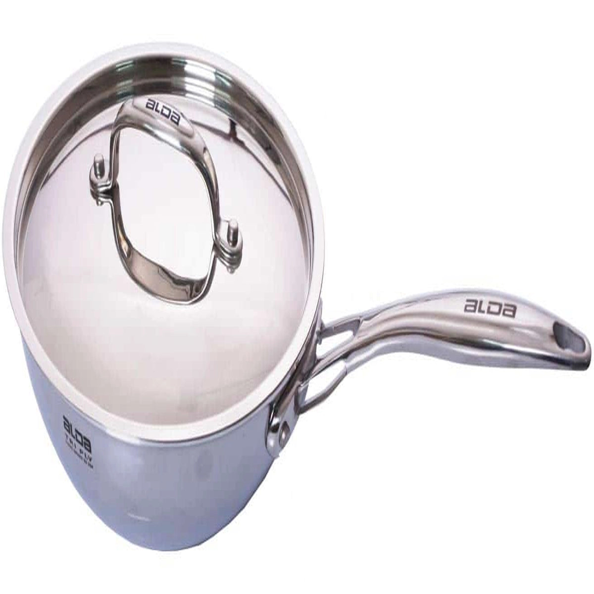 Alda Wok Pan with long handle Tri Ply Stainless Steel - 26cm, Silver