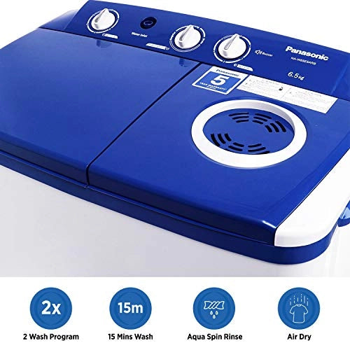 Panasonic 6.5 kg 5 Star Semi-Automatic Top Loading Washing Machine (NA-W65E5ARB, Blue, Powerful Motor)