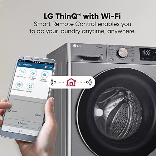 LG 10 Kg 5 Star Inverter Wi-Fi Fully-Automatic Front Loading Washing Machine with heater (FHP1410Z7P, Platinum Silver)