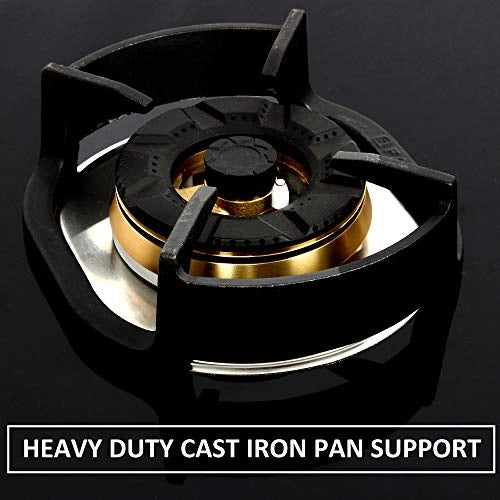 Faber Hob/Hobtop 3 Brass Burner Electric Auto Ignition, Glass Top (Nexus IND HT783 CRS BR CI AI) - Black