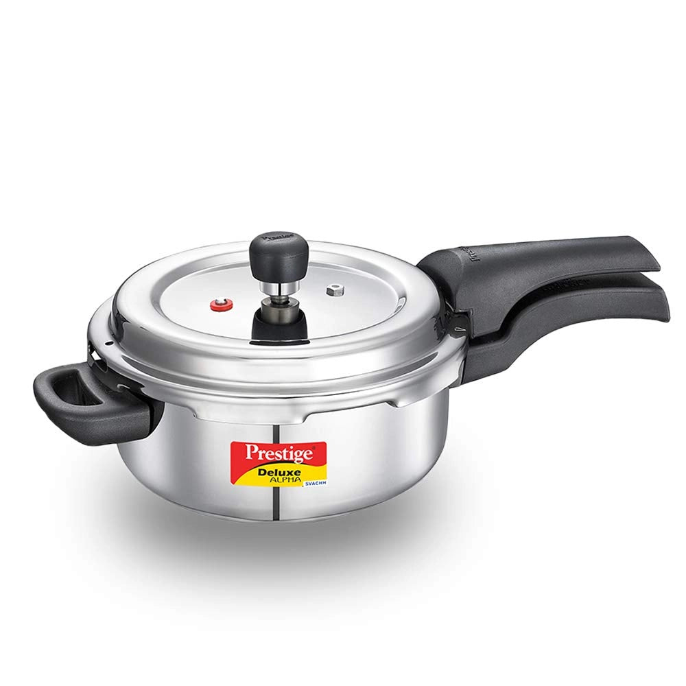 Prestige Deluxe Alpha Outer Lid Stainless Steel Pressure Cooker, 3 Litres, Silver