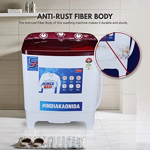 ONIDA 6.5 kg 5 Star Semi Automatic Top Load Red (S65TR)