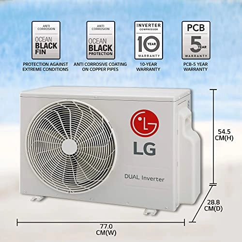 LG 1.5 Ton 3 Star Hot &amp; Cold DUAL Inverter Split AC (Copper, Super Convertible 5-in-1 Cooling, 4 Way Swing &amp; Anti Allergic Filter, 2022 Model, PS-H19VNXF, White)