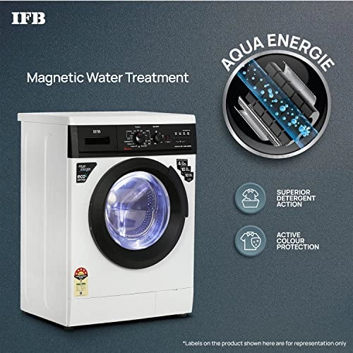 IFB 6 Kg 5 Star Front Load Washing Machine 2X Power Dual Steam (DIVA PLUS BXS 6008, White & Black, Hard Water Wash)
