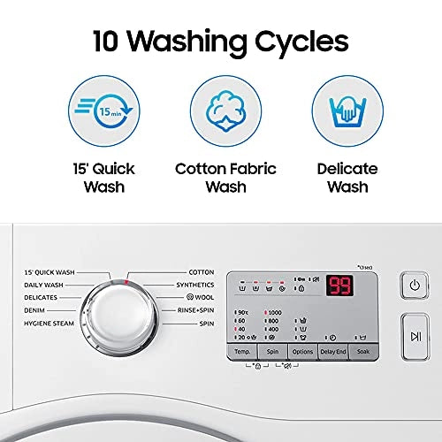 Samsung 6.0 Kg Inverter 5 Star Fully-Automatic Front Loading Washing Machine (WW60R20GLMA/TL, White, Hygiene Steam)