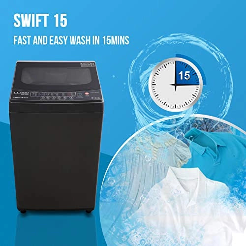 Lloyd 7.0 Kg Fully automatic Top Load Washing Machine (Insta Wash, LWMT70GI1, Dark Grey, Ultra Cube Wash Technology)