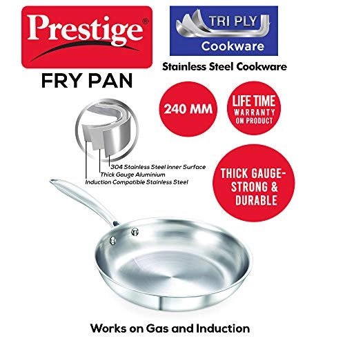 Prestige Tri Ply Fry Pan 240 mm Dia