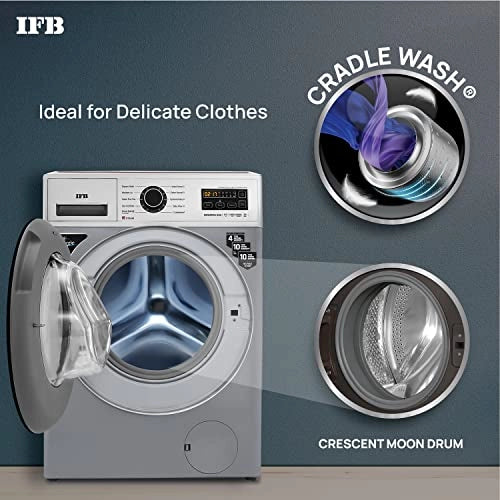 IFB 6.5 Kg 5 Star Front Load Washing Machine 2X Power Dual Steam (SENORITA SXS 6510, Silver & Black, Hard Water Wash)