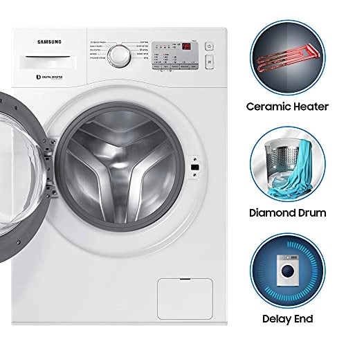 Samsung 6.0 Kg Inverter 5 Star Fully-Automatic Front Loading Washing Machine (WW60R20GLMA/TL, White, Hygiene Steam)