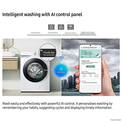 Samsung 9 Kg 5 Star Wi-Fi Inverter Fully-Automatic Front Loading Washing Machine (WW90T604DLN1TL, Inox, In-Built Heater)
