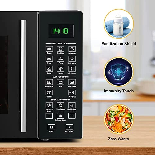 Whirlpool 29 Litres Convection Microwave Oven With 300 Plus Auto Cook Menus (Magicook Pro 31CES-E, Black, Air Fryer)